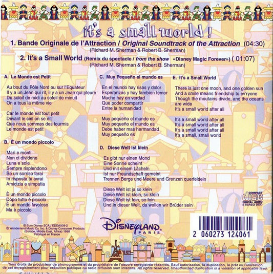Unknown Artist : It's A Small World! (CD, Single)