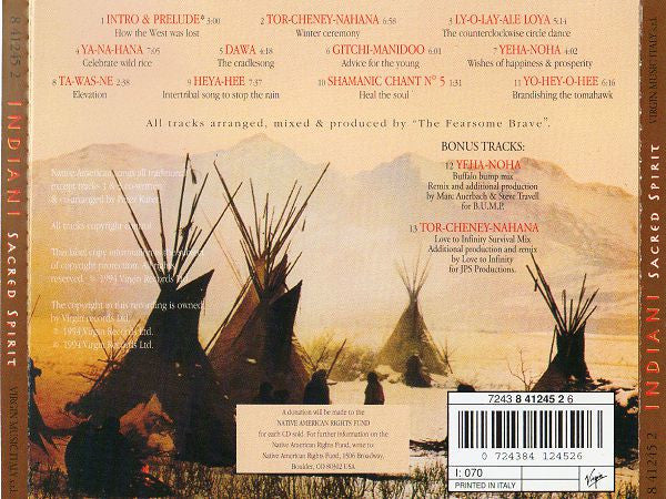 Sacred Spirit : Indiani - Canti Degli Indiani D'America (CD, Album)