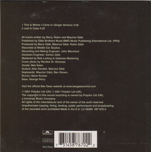 Bee Gees : This Is Where I Came In (HDCD, Single)