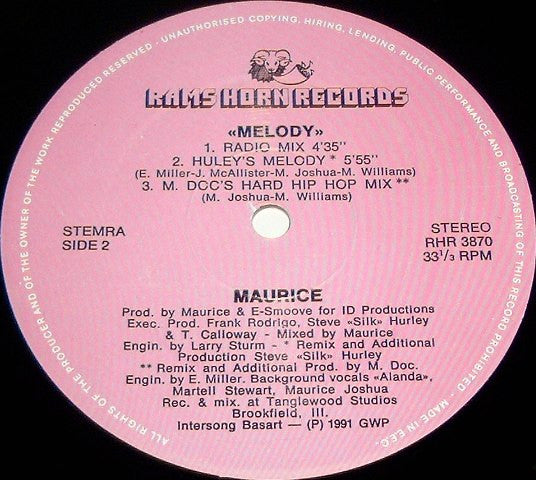Maurice Joshua : Out Of Nowhere / Melody (12")