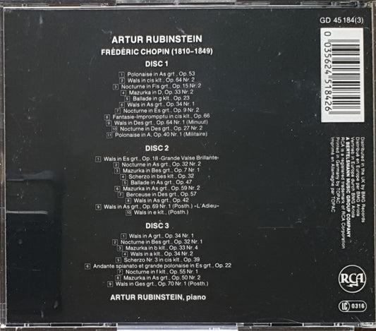 Arthur Rubinstein : Chopin: Walsen - Nocturnes - Polonaises E.A. (3xCD, Comp)
