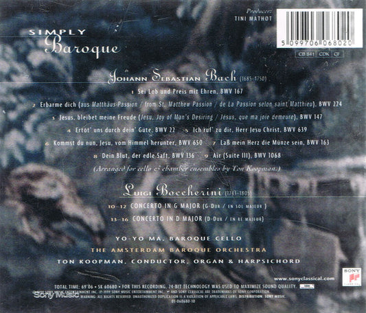 Yo-Yo Ma, Ton Koopman, The Amsterdam Baroque Orchestra : Simply Baroque (CD, Album)