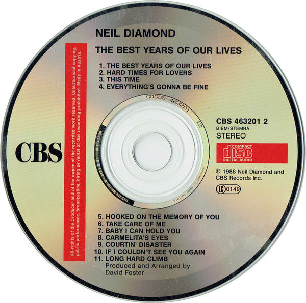 Neil Diamond : The Best Years Of Our Lives (CD, Album)