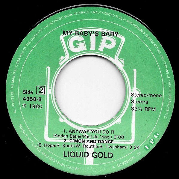Liquid Gold : My Baby's Baby (7", EP)