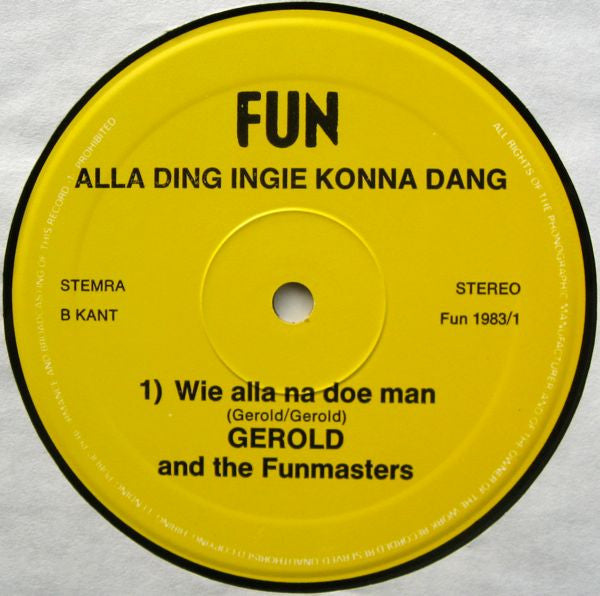 Gerold Rink & The Funmasters : Visie Man (12", Maxi)
