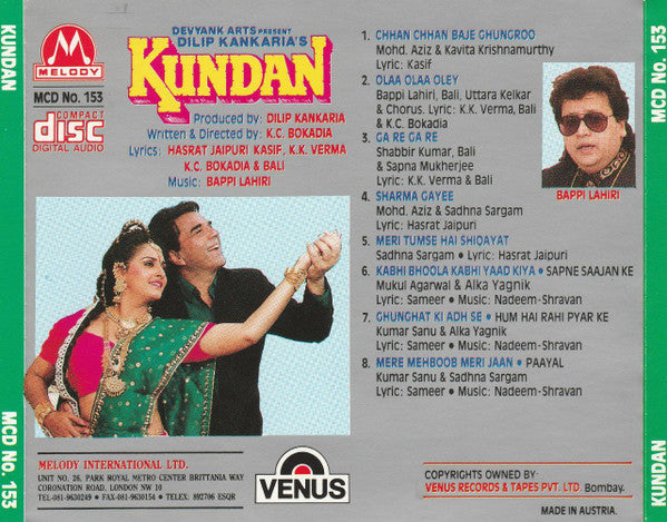 Bappi Lahiri : Kundan (CD, Album)