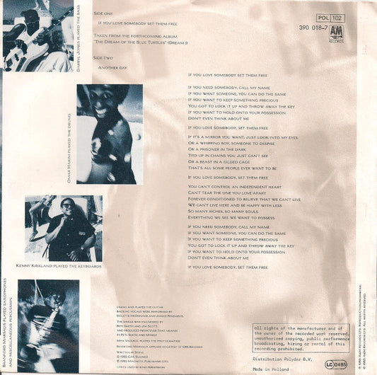 Sting : If You Love Somebody Set Them Free (7", Single)