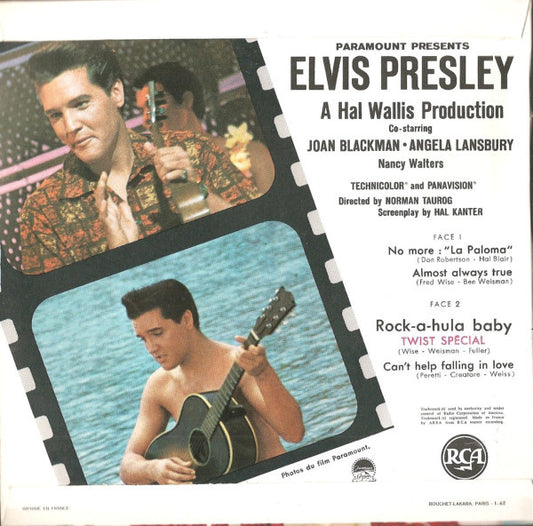 Elvis Presley : Blue Hawaii (7", EP, Mono)