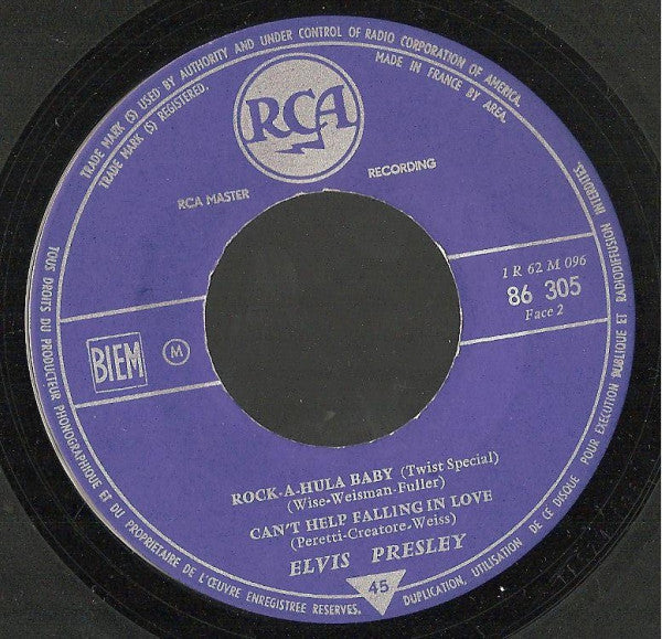 Elvis Presley : Blue Hawaii (7", EP, Mono)