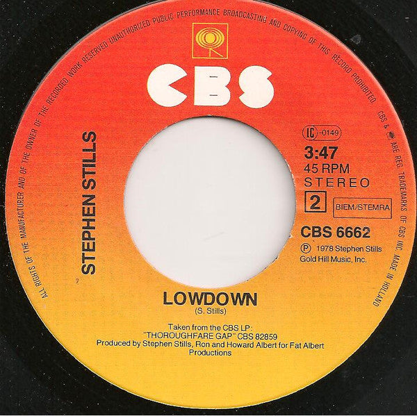 Stephen Stills : Can't Get No Booty (7", Single)