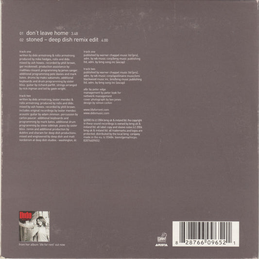 Dido : Don't Leave Home (CD, Single, Car)
