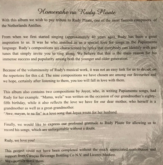 Joyce & Linda : Nos Amor II: Homenahe Na Rudy Plaate (CD, Album)