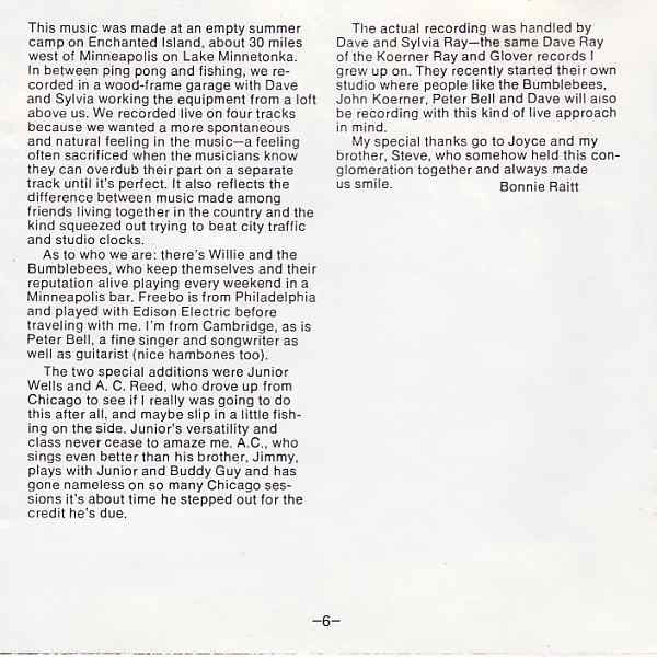 Bonnie Raitt : Bonnie Raitt (CD, Album, RE)