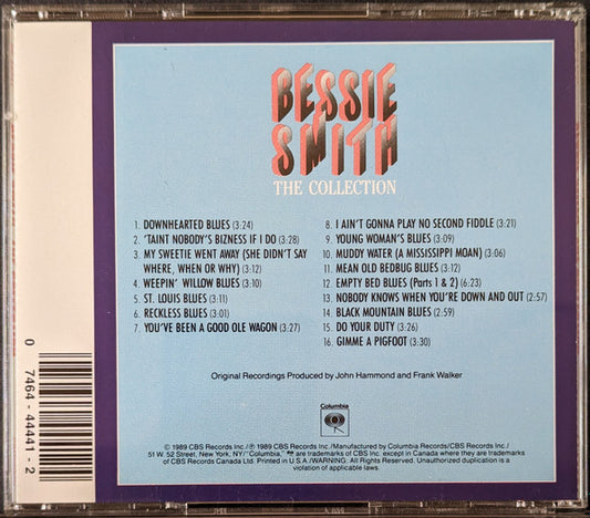 Bessie Smith : The Collection (CD, Comp, RM, RP, Pit)