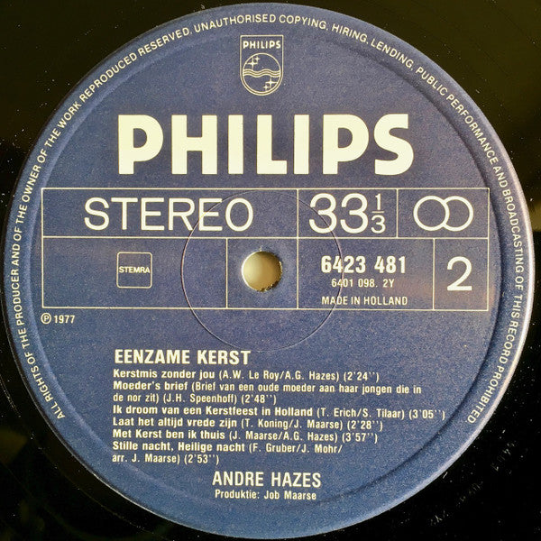 André Hazes : Eenzame Kerst (LP, Album, RE)