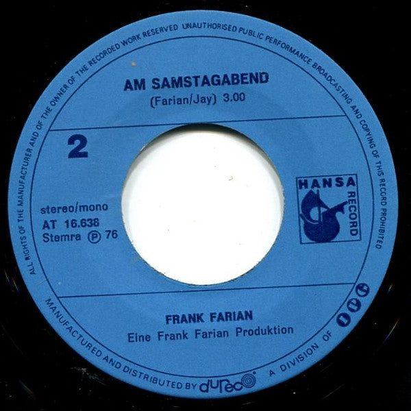 Frank Farian : Rocky (7", Single)