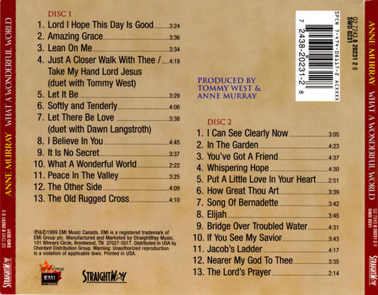 Anne Murray : What A Wonderful World - 26 Inspirational Classics (2xCD, Album)