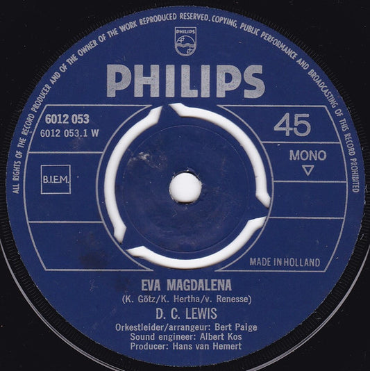 D.C. Lewis : Eva Magdalena / De Tijd (7", Single, Mono)