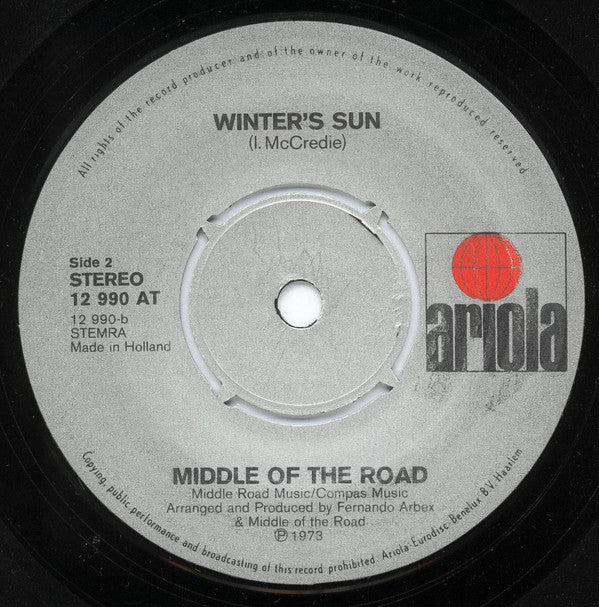 Middle Of The Road : Samba D'Amour (7", Single, Pus)