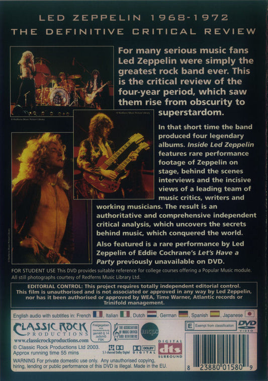 Led Zeppelin : Inside Led Zeppelin 1968-1972 (An Independent Critical Review) (DVD)