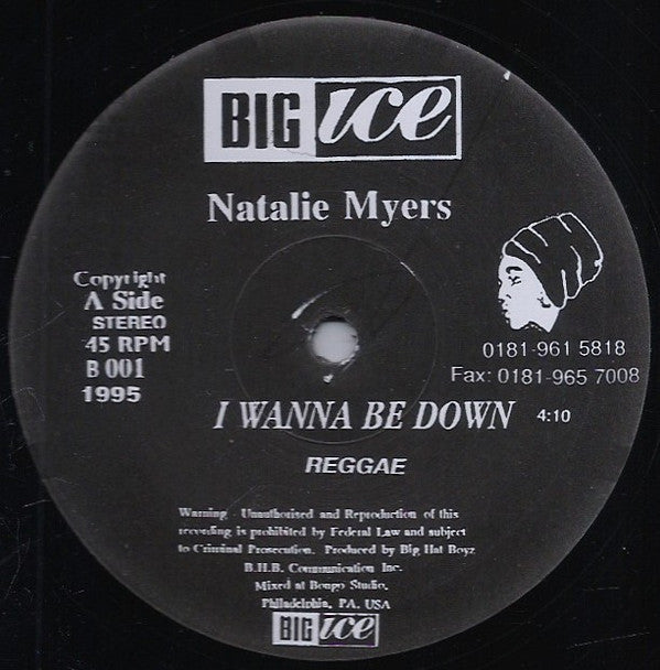 Natalie Myers : I Wanna Be Down (12")