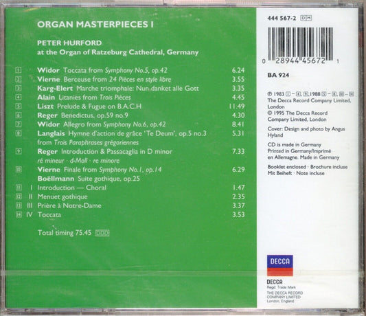 Peter Hurford : Organ Masterpieces I (CD, Comp)