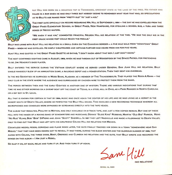 Billy Hill (2) : I Am Just A Rebel (CD, Album)