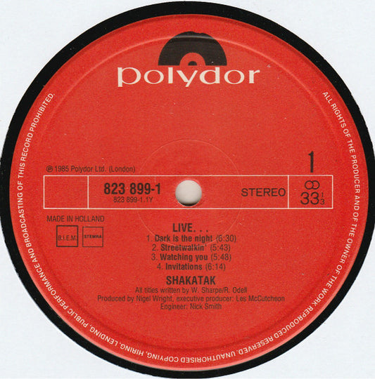Shakatak : Live! (LP, Album)