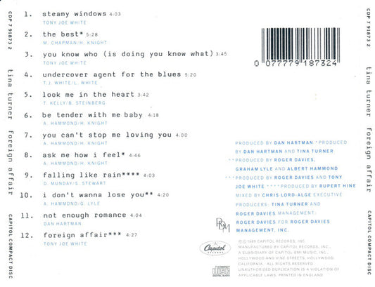 Tina Turner : Foreign Affair (CD, Album)