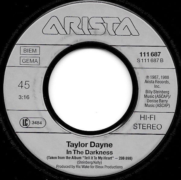 Taylor Dayne : Don't Rush Me (7", Single)