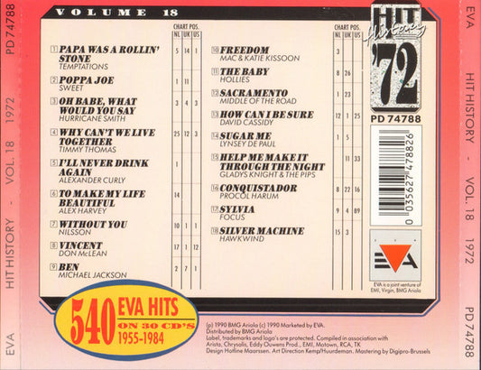 Various : Hit History '72 - Volume 18 (CD, Comp)