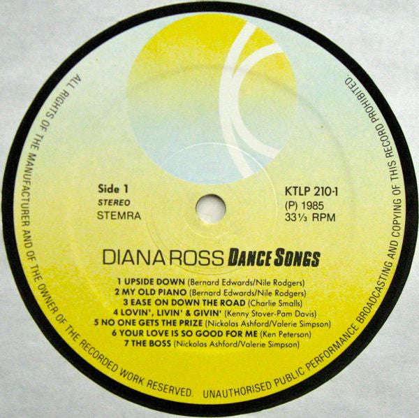 Diana Ross : Dance Songs (LP, Album, Comp, Gat)