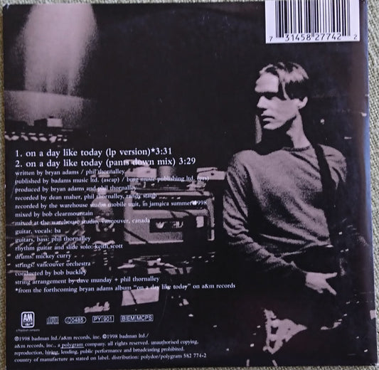 Bryan Adams : On A Day Like Today (CD, Single)