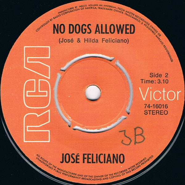 José Feliciano : Point Of View / No Dogs Allowed (7", Single)