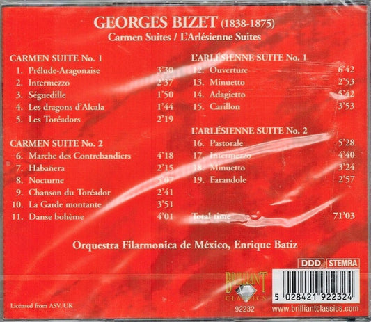 Georges Bizet – Orquesta Filarmónica de la Ciudad de México, Enrique Batiz : Carmen Suites / L'Arlésienne Suites (CD, Album)