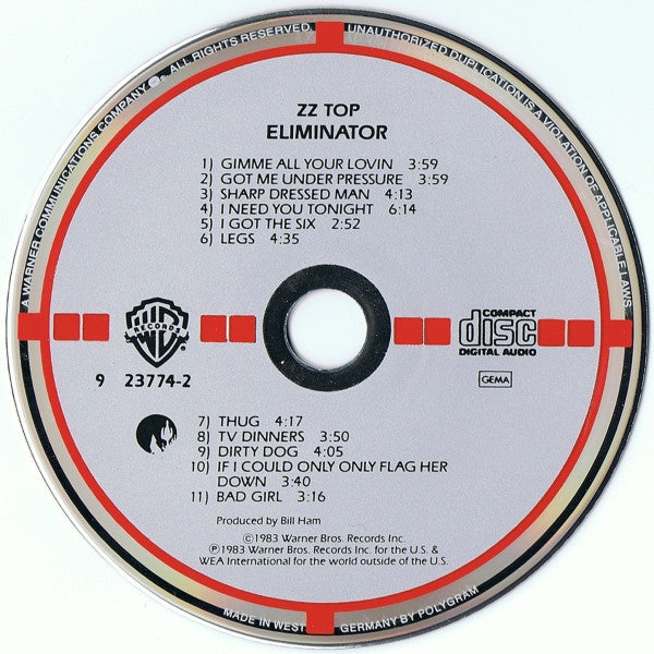 ZZ Top : Eliminator (CD, Album, RE, Tar)