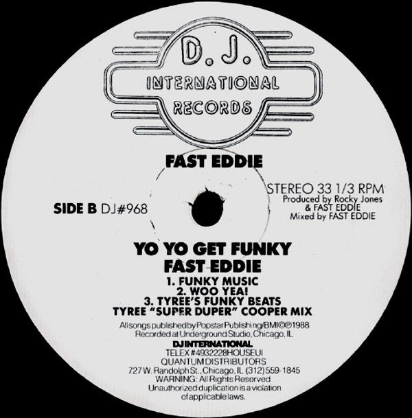 "Fast" Eddie Smith : Yo Yo Get Funky (12")