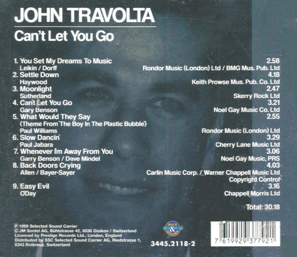 John Travolta : Can't Let You Go (CD, Album)