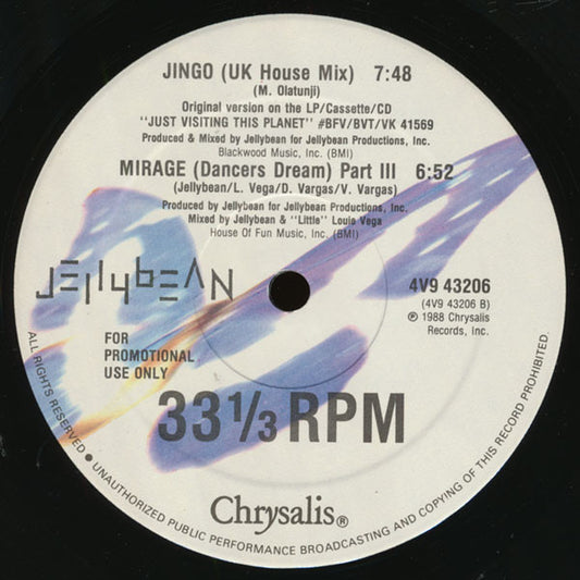 John "Jellybean" Benitez : Jingo (12", Promo)