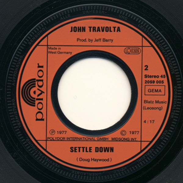 John Travolta : Whenever I'm Away From You (7", Single, RE)