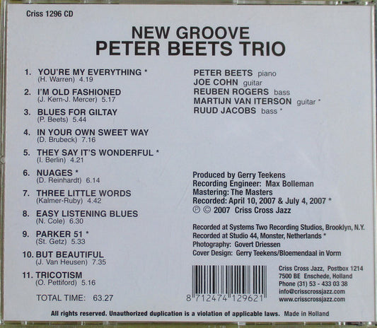 Peter Beets, Peter Beets Trio : New Groove (CD, Album)