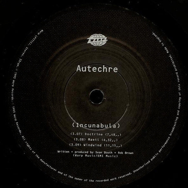 Autechre : Incunabula (2xLP, Album, RP)
