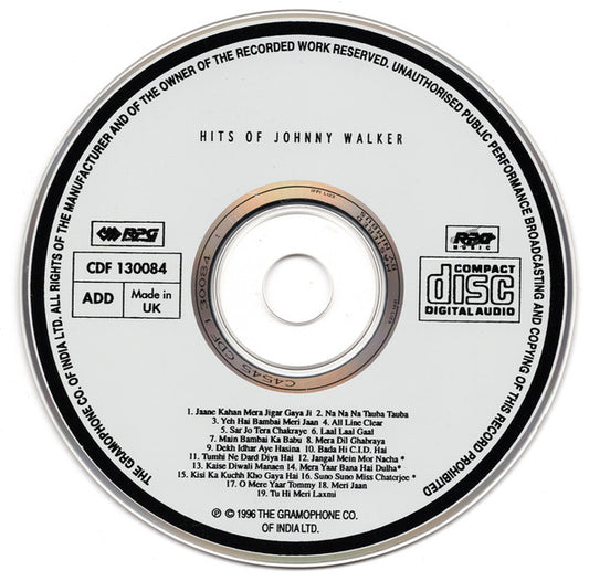 Various : Hits Of Johnny Walker (CD, Comp)