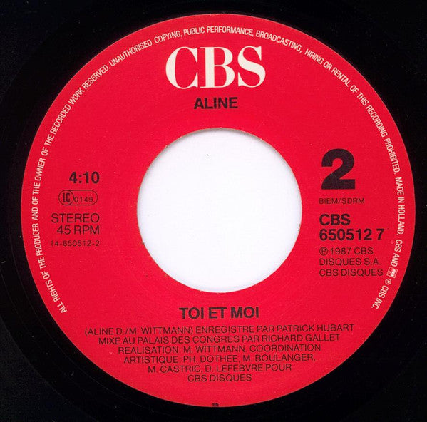 Aline (3) : Est-ce Que Tu Sais? (7", Single)