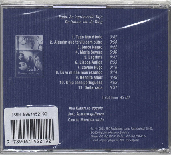 Ana Carvalho (4) : Fado. As Llágrimas do Tejo De Tranen van de Taag (CD, Album)