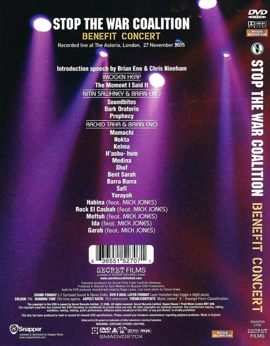 Various : Stop The War Coalition - Benefit Concert (DVD-V, Multichannel, PAL)
