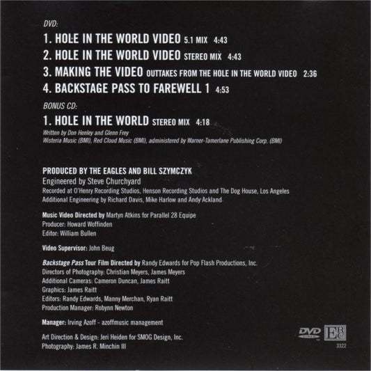 Eagles : Hole In The World (DVD, Single, Mul + CD, Single)