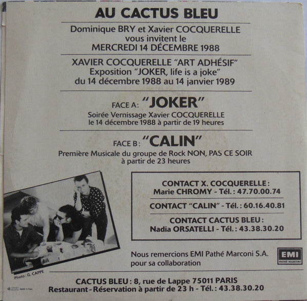 Calin (4) : Non, Pas Ce Soir! (7", Single, Jok)