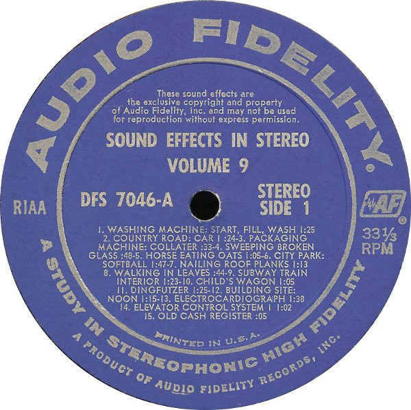 No Artist : Sound Effects: Volume 9 (LP)