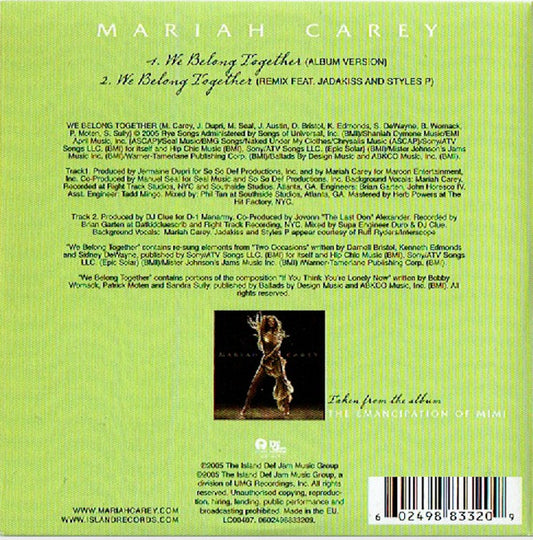 Mariah Carey : We Belong Together (CD, Single, Car)